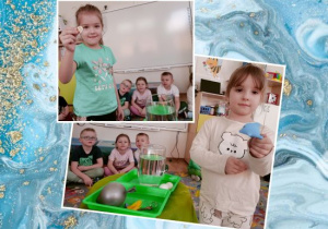 Lilka trzyma w ręce monetę a Antosia - gumowego delfina