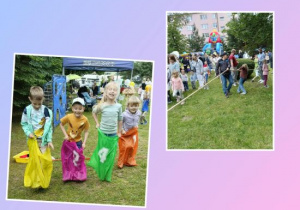 Dzieci w trakcie konkurencji sportowych