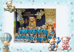 Grupa Motylków z misiem.